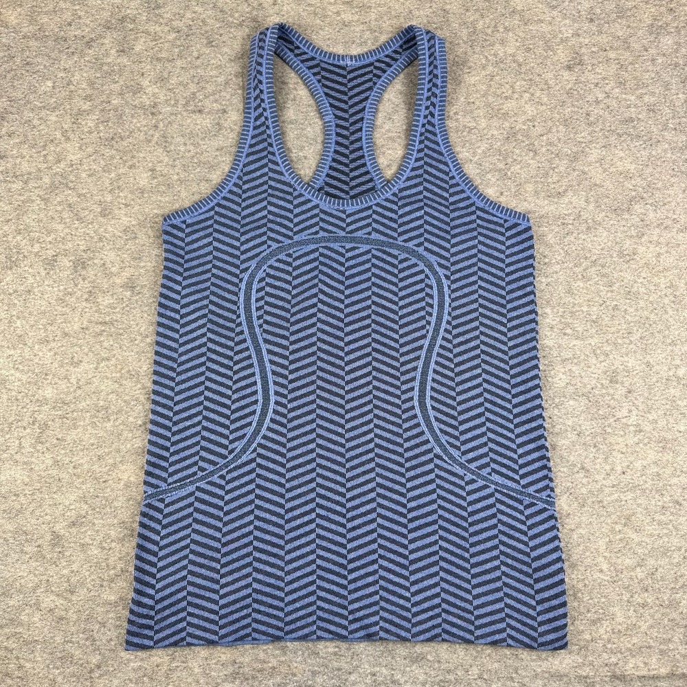 Lululemon Run Swiftly Tech Racerback Heathered Harbor‎ Blue Womens 8